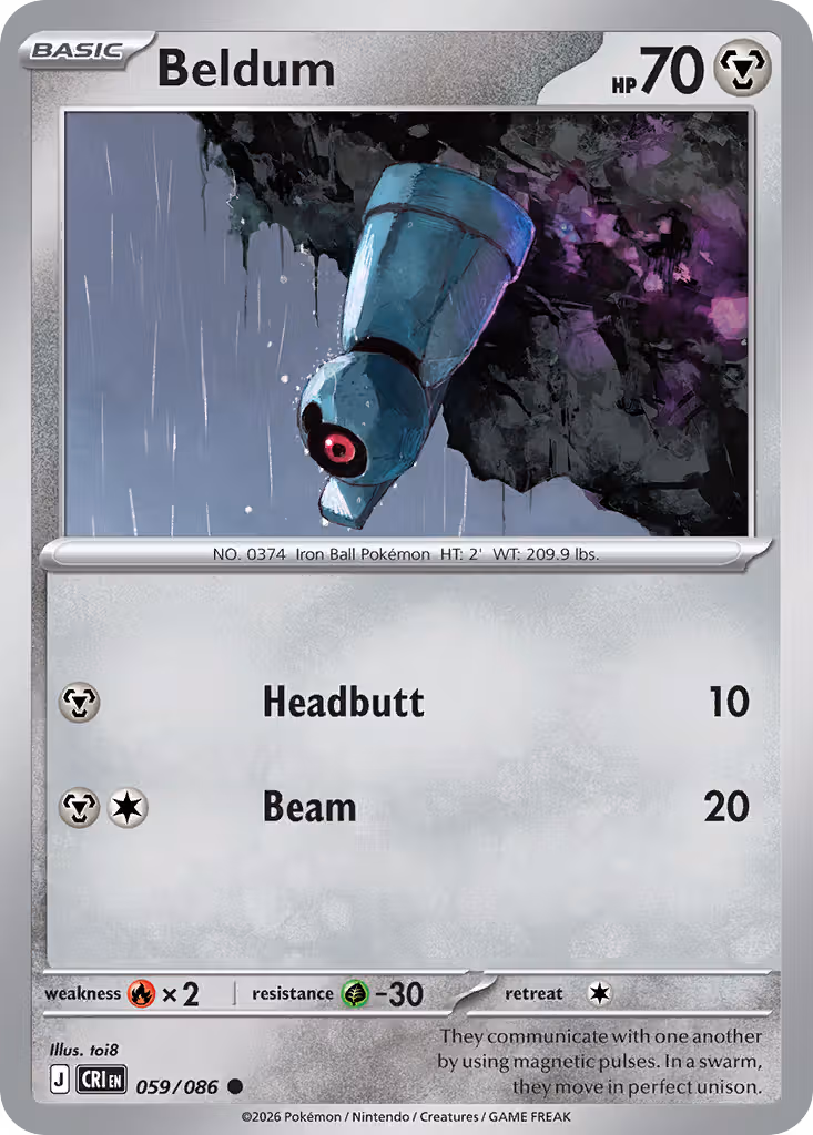 Beldum 59/86 Pokemon card