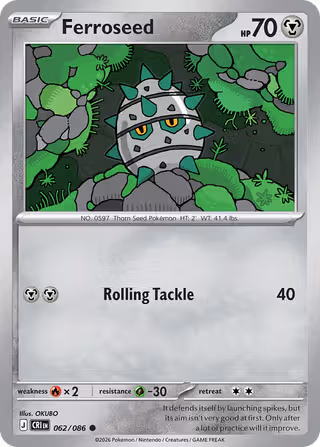 Ferroseed 62/86 Pokemon card