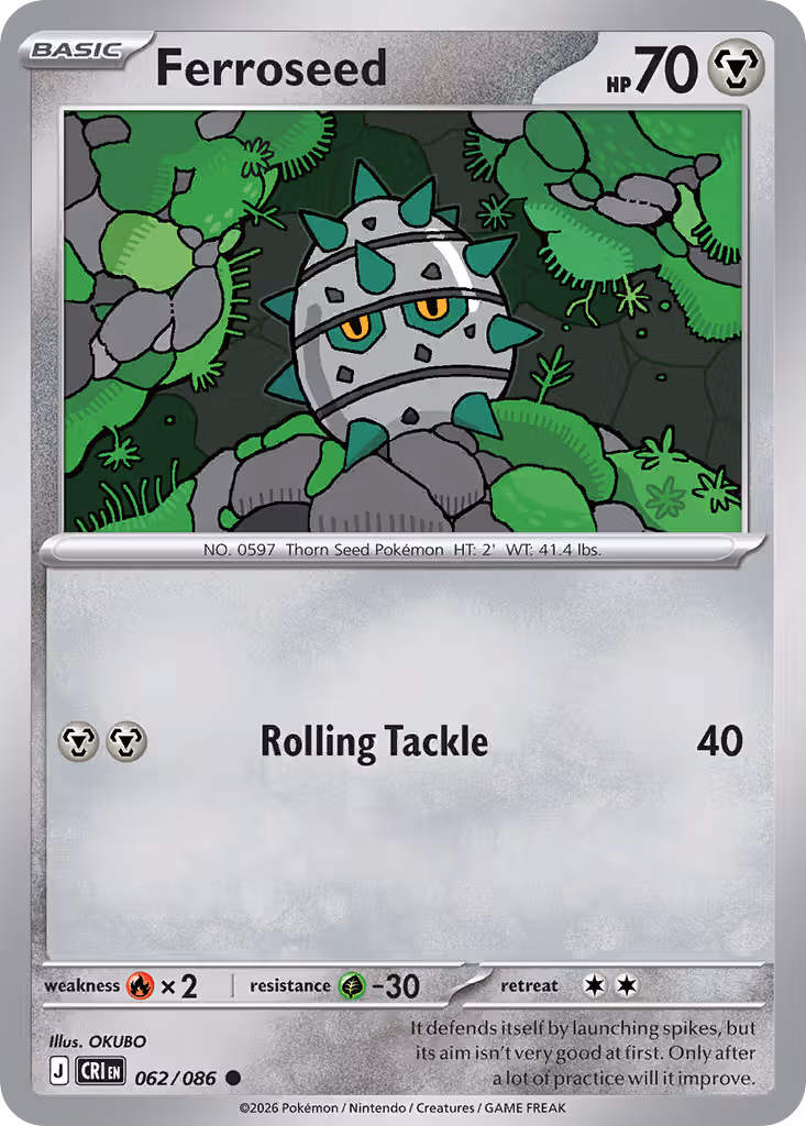 Ferroseed 62/86 Pokemon card