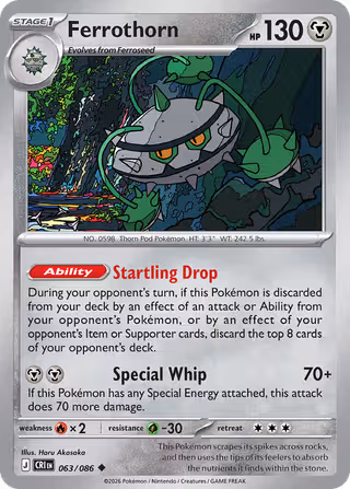 Ferrothorn 63/86 Pokemon card