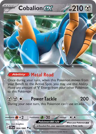 Cobalion ex 64/86 Pokemon card