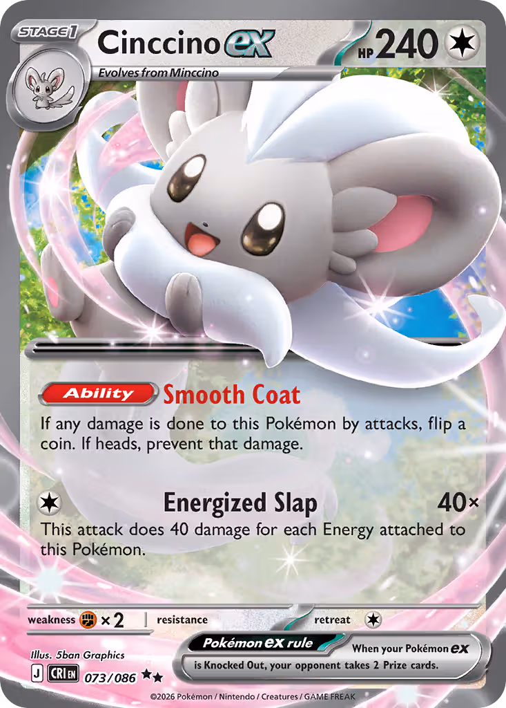Cinccino ex 73/86 Pokemon card