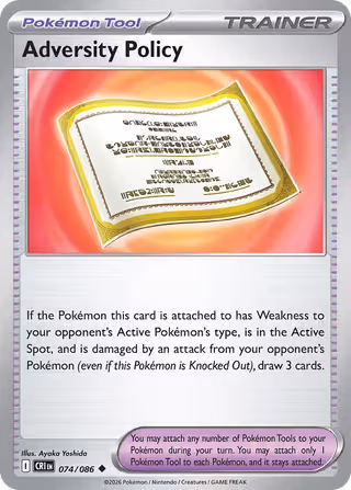 Adversity Policy 74/86 Pokemon card