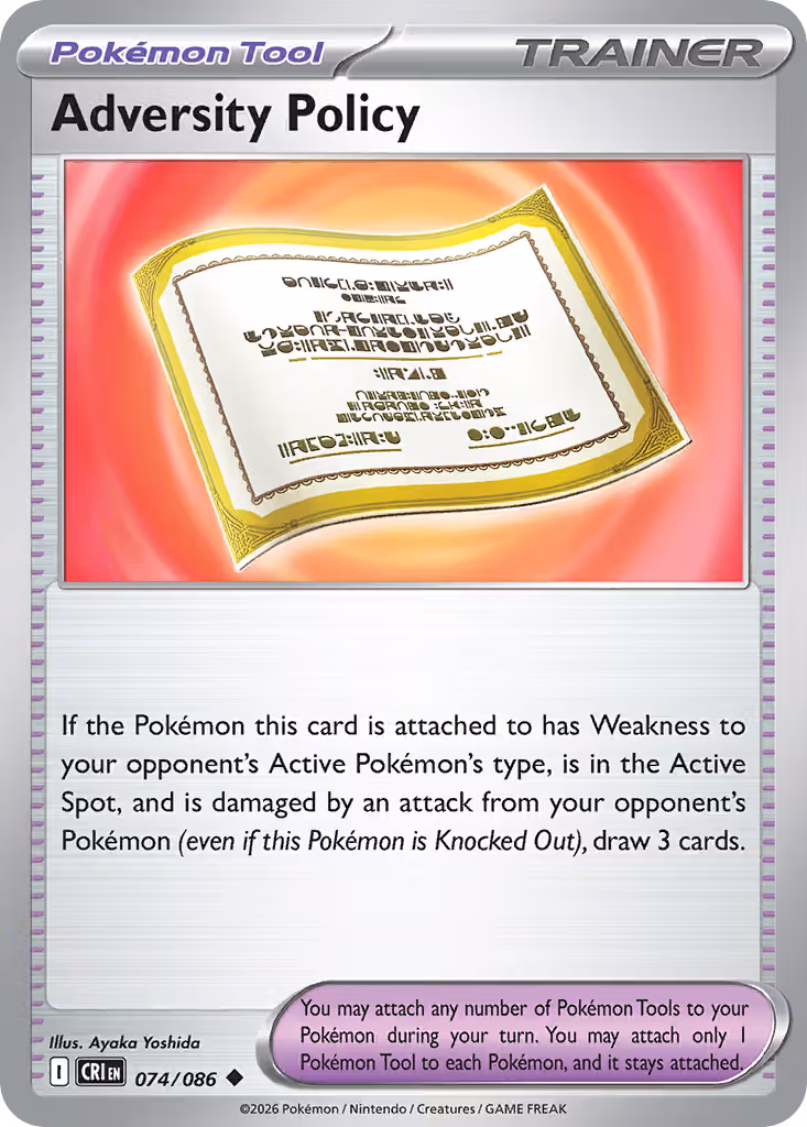 Adversity Policy 74/86 Pokemon card