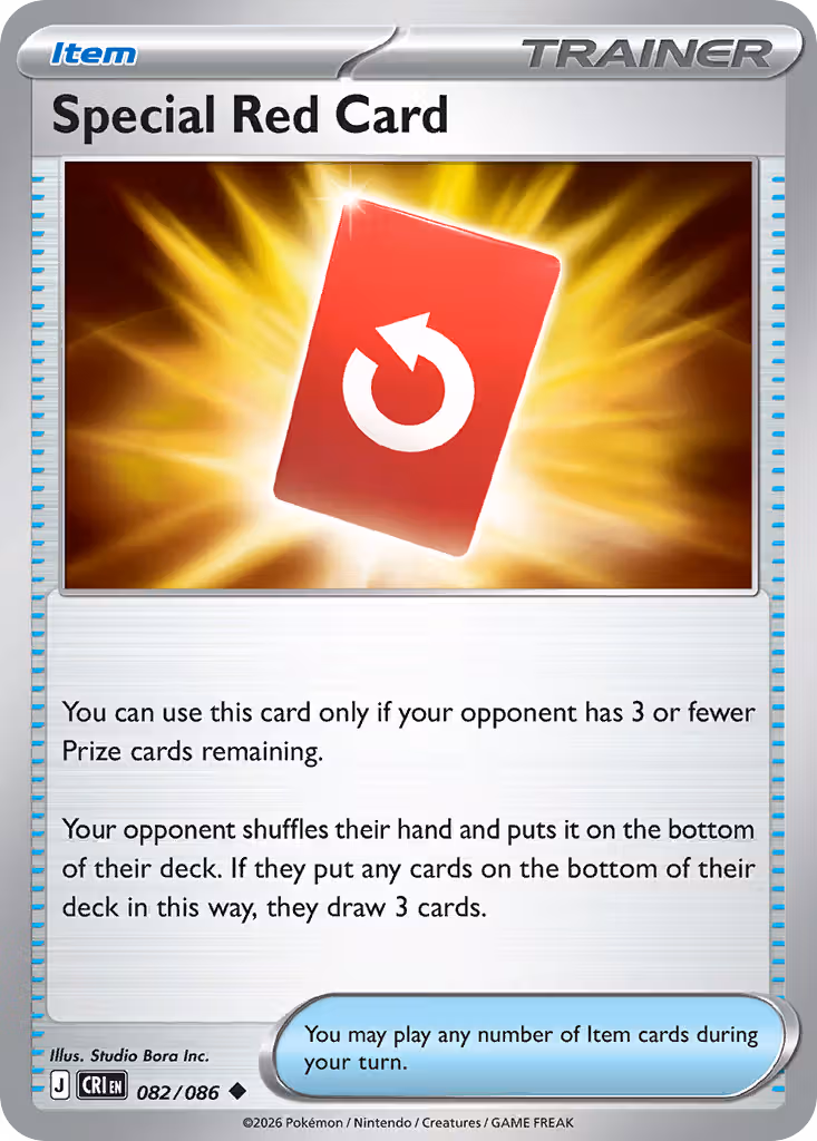 Special Red Card 82/86 Pokemon card