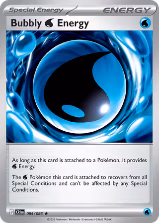 Bubbly Water Energy 84/86 Pokemon card