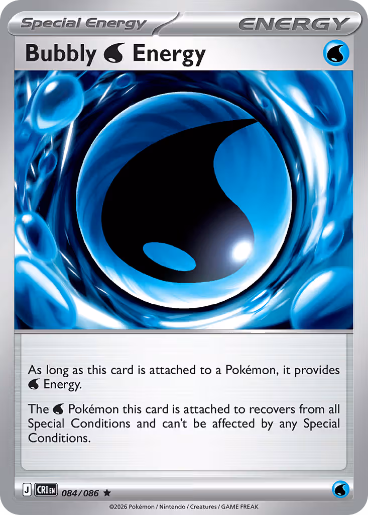 Bubbly Water Energy 84/86 Pokemon card