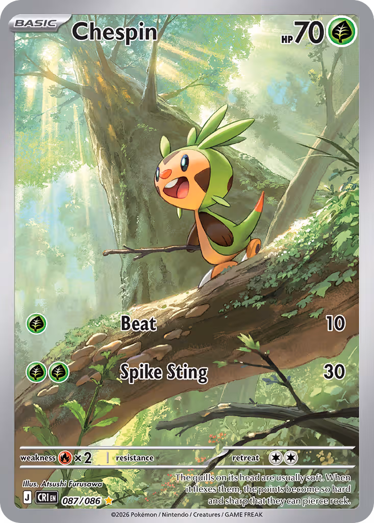 Chespin 87/86 Pokemon card