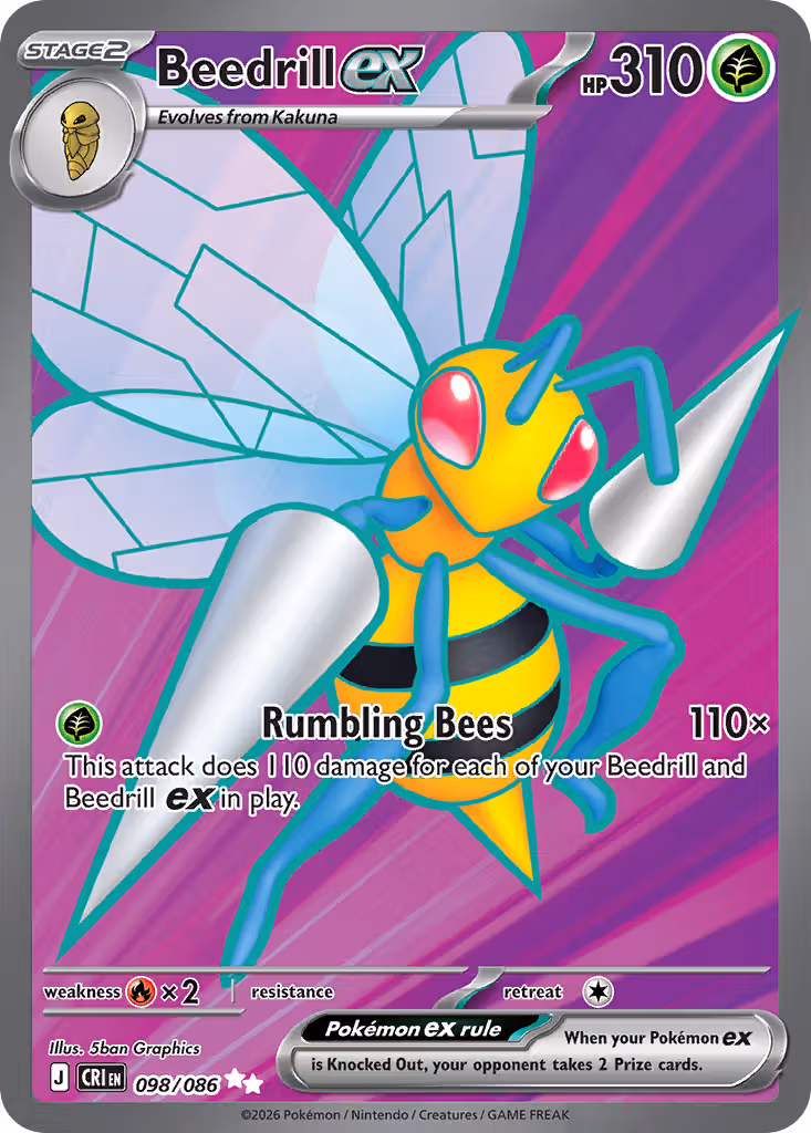 Beedrill ex 98/86 Pokemon card