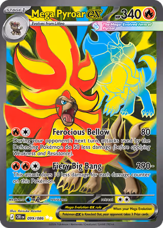 Mega Pyroar ex 99/86 Pokemon card