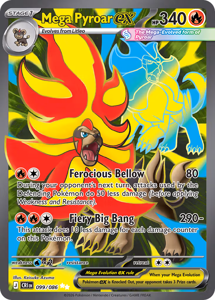Mega Pyroar ex 99/86 Pokemon card