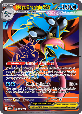 Mega Greninja ex 100/86 Pokemon card
