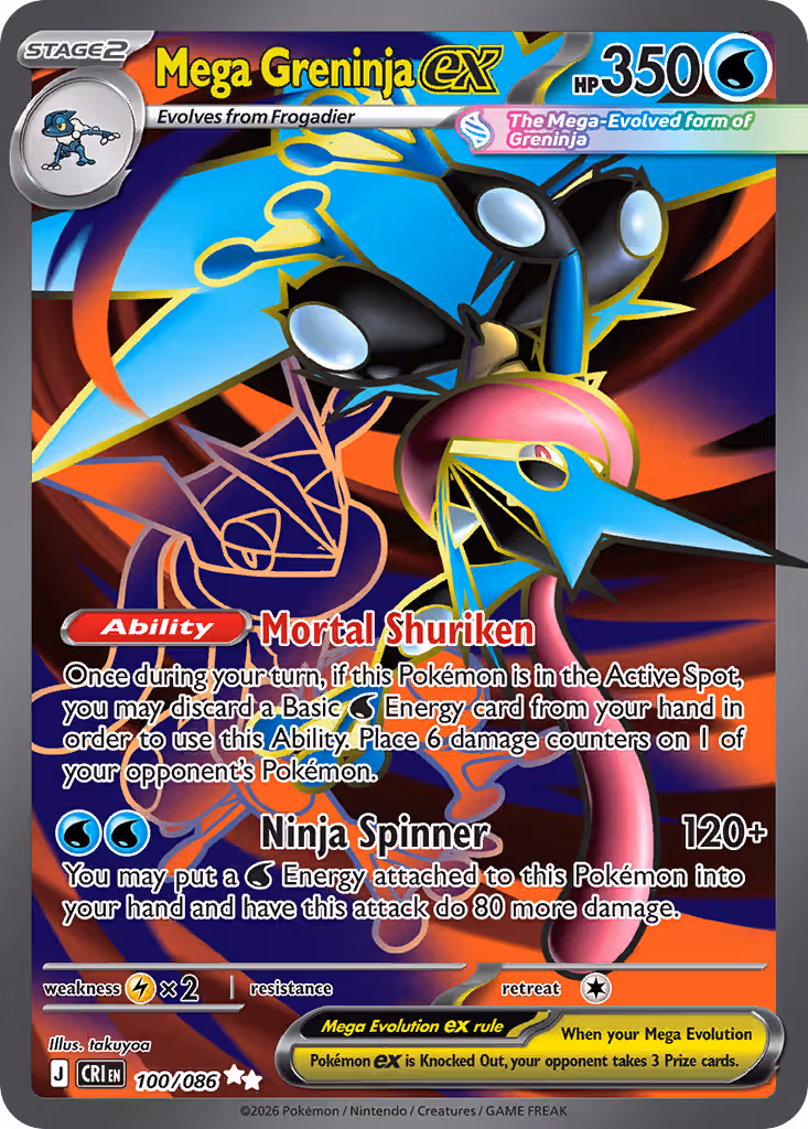 Mega Greninja ex 100/86 Pokemon card