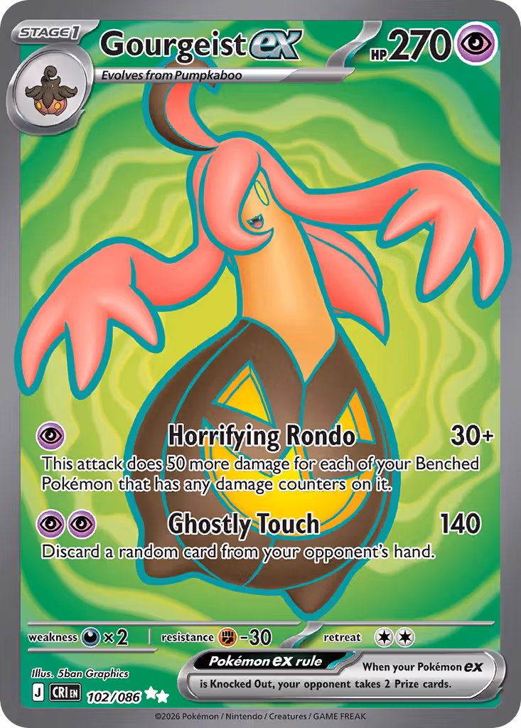 Gourgeist ex 102/86 Pokemon card