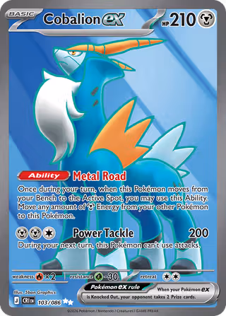 Cobalion ex 103/86 Pokemon card