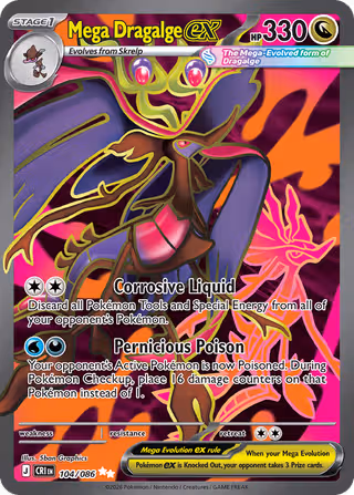 Mega Dragalge ex 104/86 Pokemon card