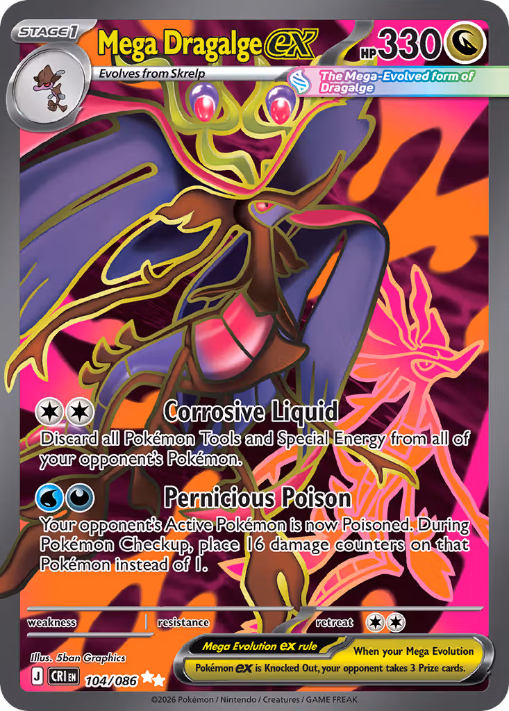 Mega Dragalge ex 104/86 Pokemon card