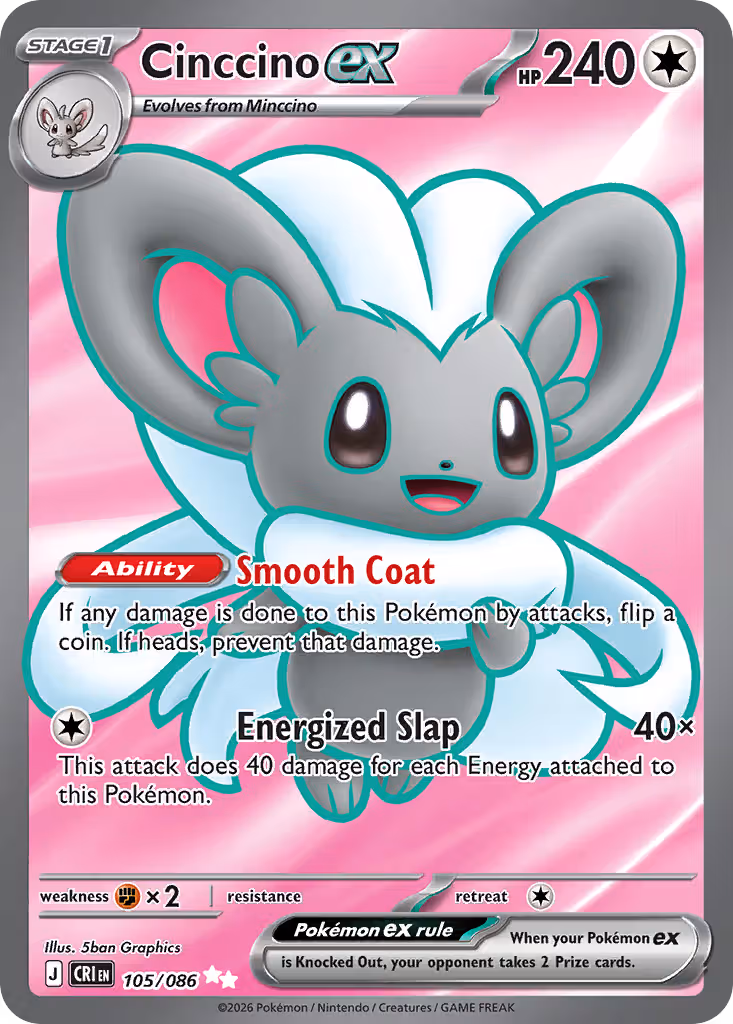 Cinccino ex 105/86 Pokemon card
