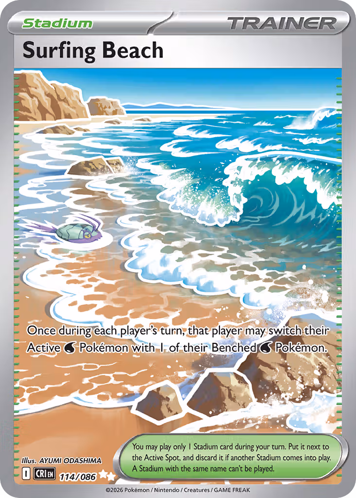Surfing Beach 114/86 Pokemon card