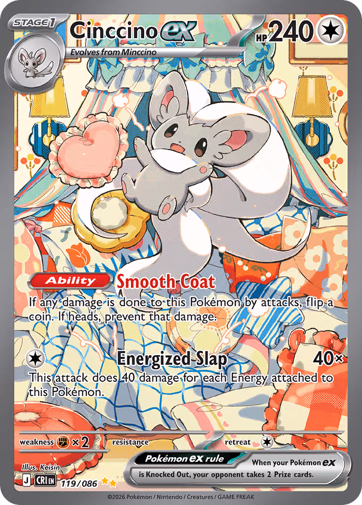 Cinccino ex 119/86 Pokemon card