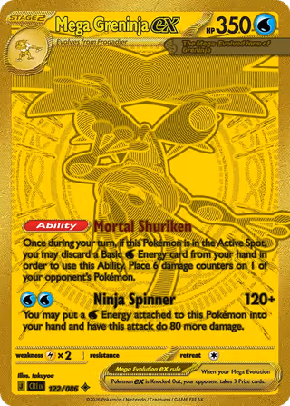 Mega Greninja ex 122/86 Pokemon card