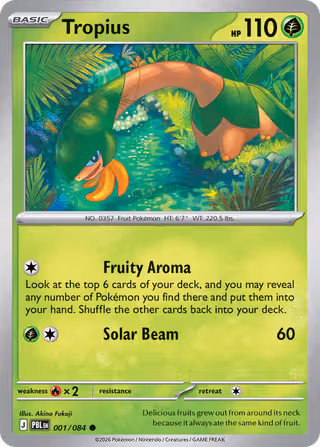 Tropius 1/84 Pokemon card