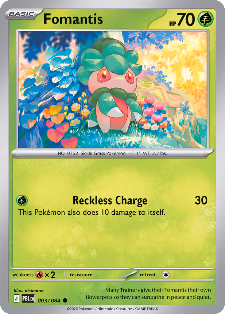 Fomantis 3/84 Pokemon card