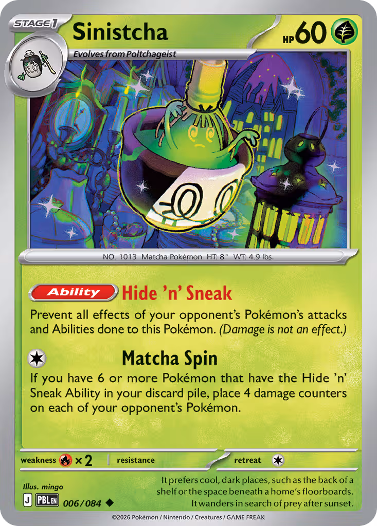Sinistcha 6/84 Pokemon card