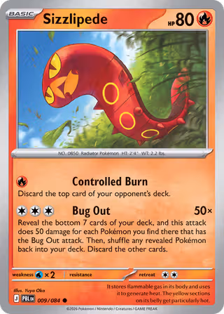 Sizzlipede 9/84 Pokemon card