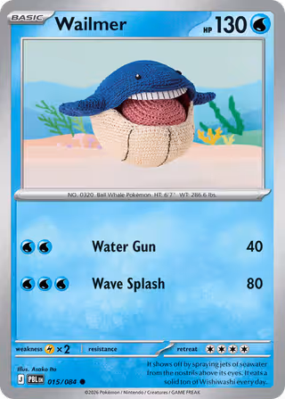 Wailmer 15/84 Pokemon card