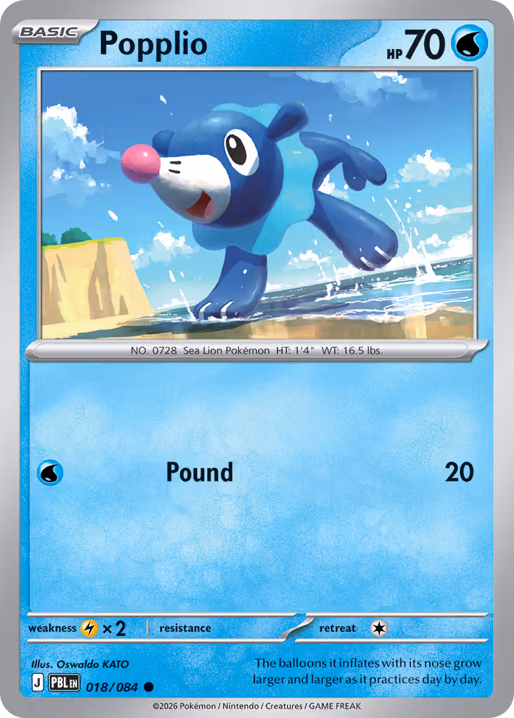 Popplio 18/84 Pokemon card