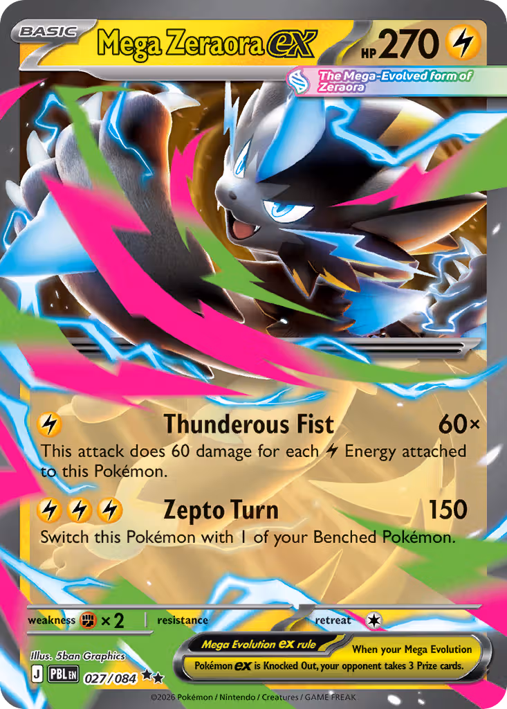 Mega Zeraora ex 27/84 Pokemon card