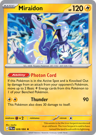 Miraidon 28/84 Pokemon card