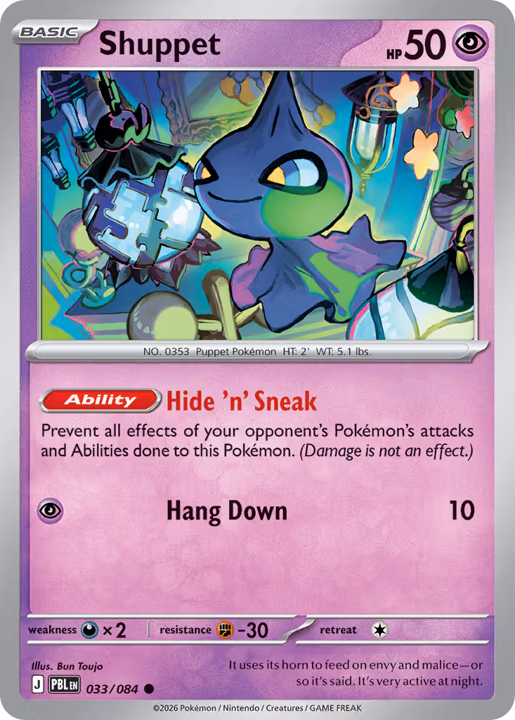 Shuppet 33/84 Pokemon card