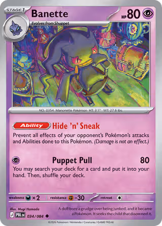 Banette 34/84 Pokemon card