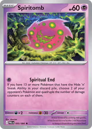 Spiritomb 35/84 Pokemon card