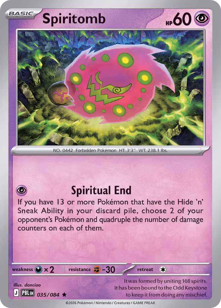 Spiritomb 35/84 Pokemon card