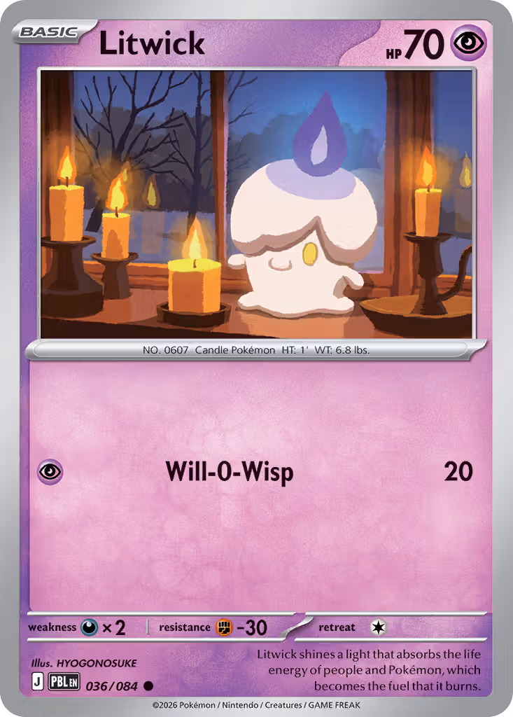 Litwick 36/84 Pokemon card