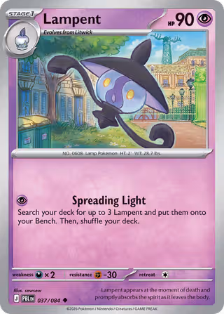 Lampent 37/84 Pokemon card