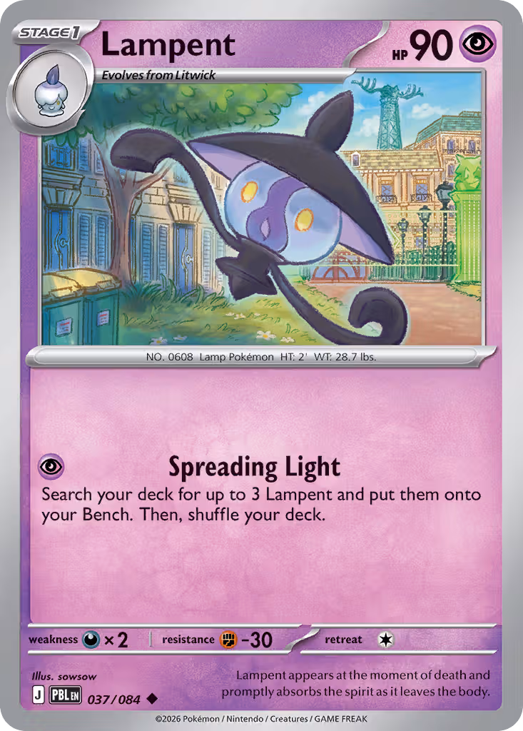 Lampent 37/84 Pokemon card