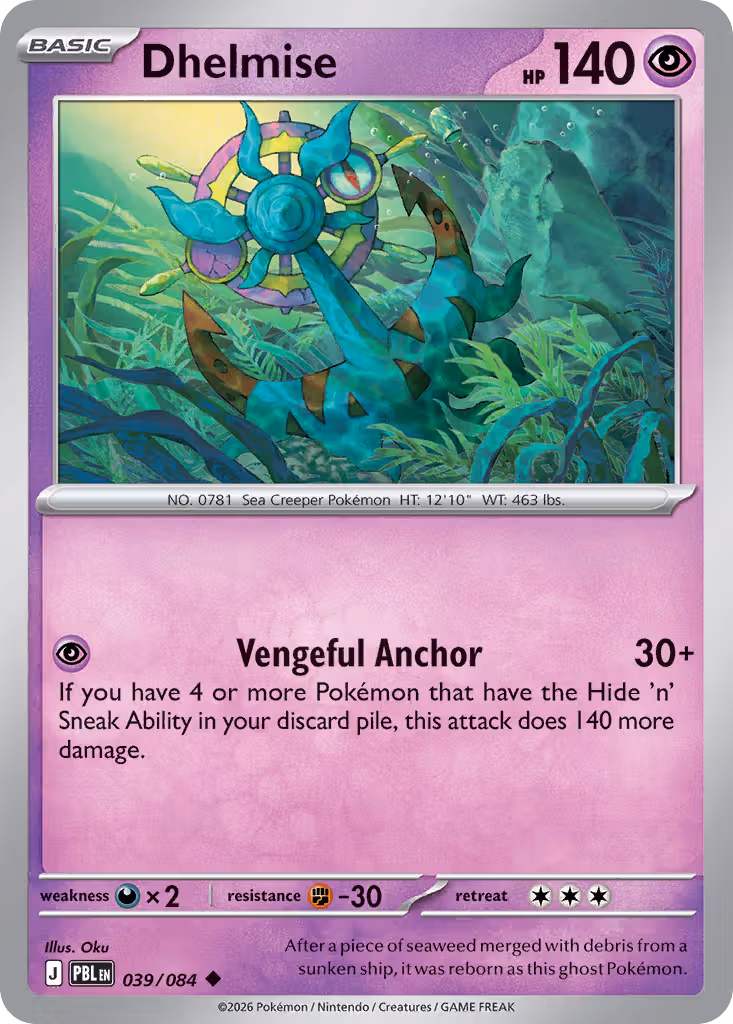 Dhelmise 39/84 Pokemon card
