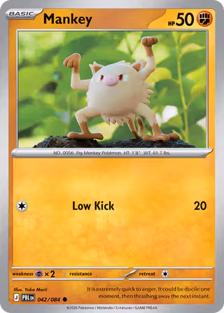 Mankey 42/84 Pokemon card