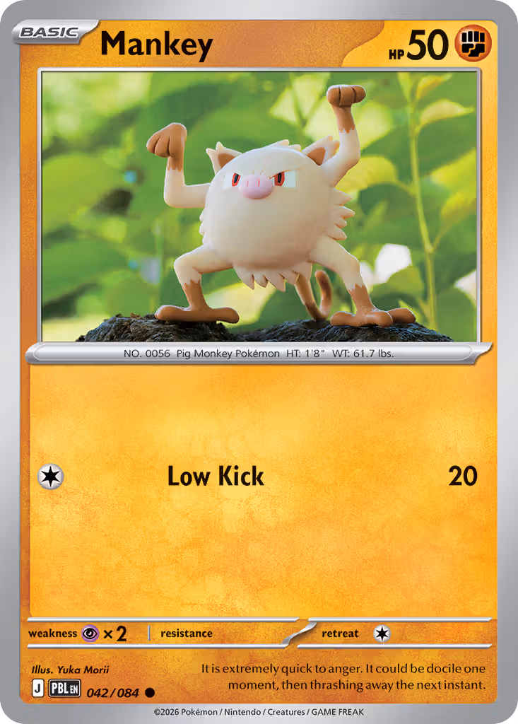 Mankey 42/84 Pokemon card