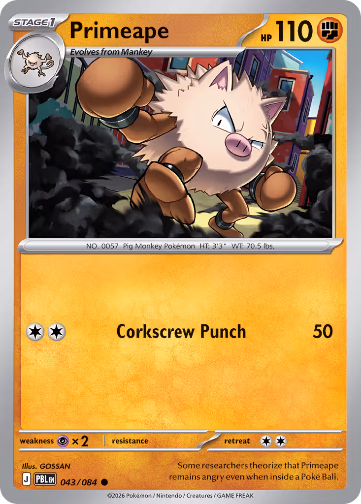 Primeape 43/84 Pokemon card