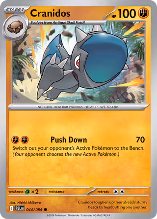 Cranidos 44/84 Pokemon card