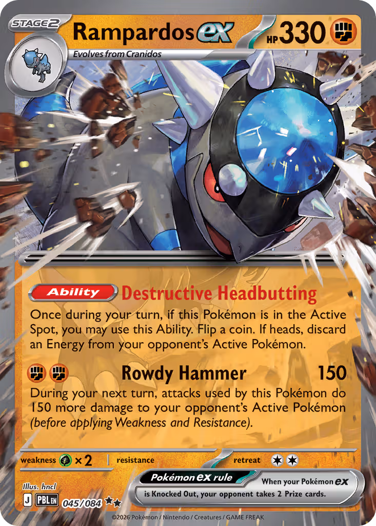 Rampardos ex 45/84 Pokemon card