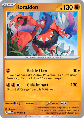 Koraidon 47/84 Pokemon card