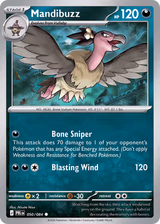 Mandibuzz 50/84 Pokemon card