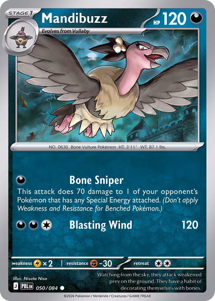 Mandibuzz 50/84 Pokemon card