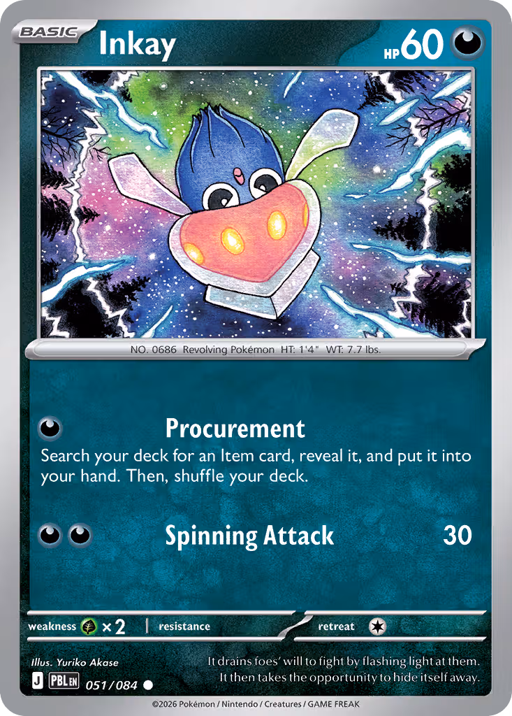 Inkay 51/84 Pokemon card